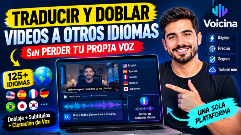 Traducir y doblar videos a otros idiomas sin perder tu voz - Voicina