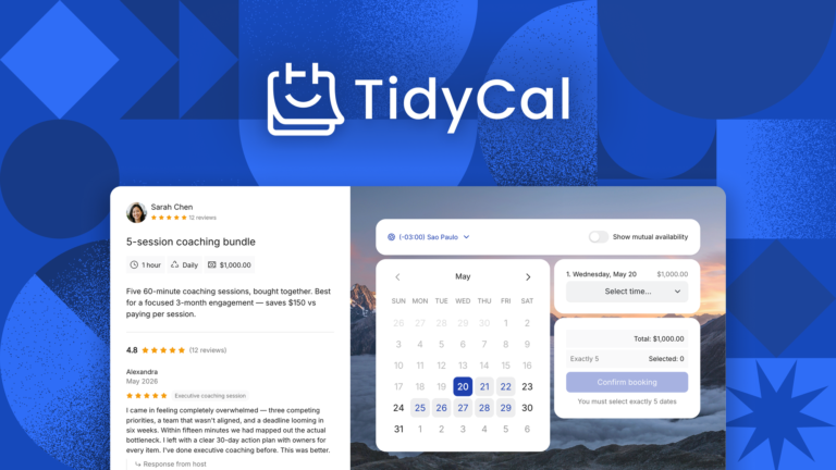 Mejor alternativa a Calendly de pago único con TidyCal